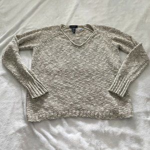 Chaps Grey & White Pullover Crew Neck Sweater